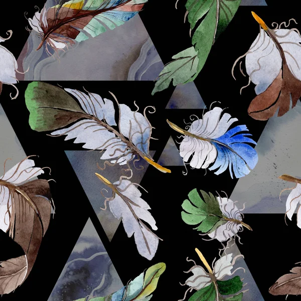 Suluboya kuş tüyü desen Wing.