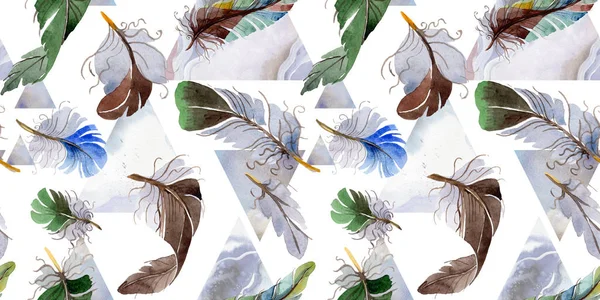 Suluboya kuş tüyü desen Wing.