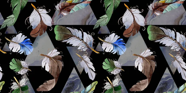 Suluboya kuş tüyü desen Wing.