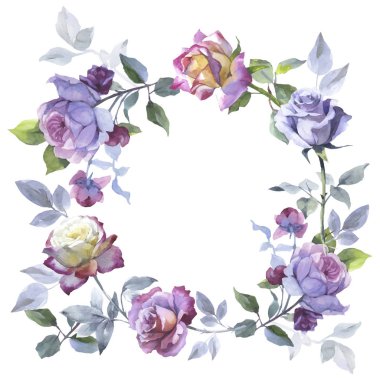 Kır çiçeği gül çiçek çelenk vektör tarzı.