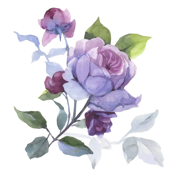 Fleur rose sauvage dans un style vectoriel isolé . — Image vectorielle
