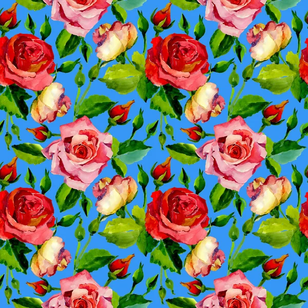 Kır çiçeği gül çiçek deseni suluboya tarzında.