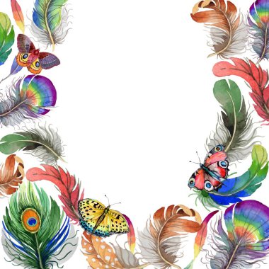 Vektör kuş tüyü çerçevesinden kanat.