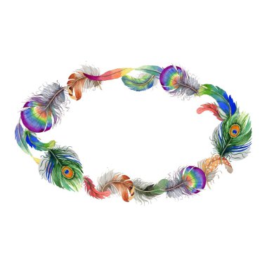 Vektör kuş tüyü çelenk Wing.