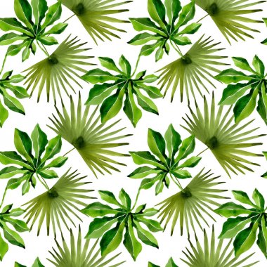 Tropikal Hawaii palmiye ağacı desen bir suluboya tarzında bırakır..