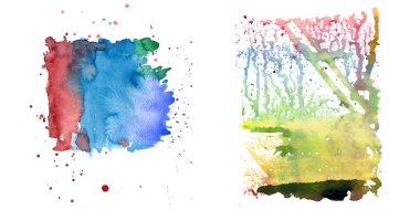 Sulu Boya renkli doku illüstrasyon.