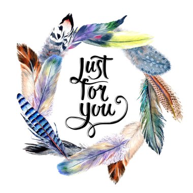 Suluboya kuş tüyü çelenk Wing.