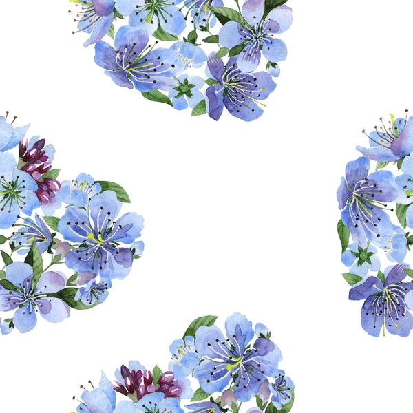 Wildflower körsbär blommor blommönster i akvarell stil. — Stockfoto