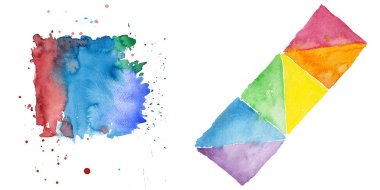 Sulu Boya renkli doku illüstrasyon.