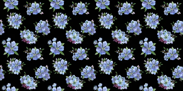Wildflower körsbär blommor blommönster i akvarell stil. — Stockfoto