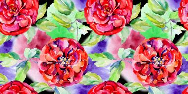 Kır çiçeği gül çiçek deseni suluboya tarzında.