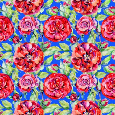 Kır çiçeği gül çiçek deseni suluboya tarzında.