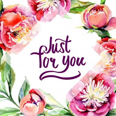 Kır çiçeği Şakayık çiçeği çerçeve suluboya tarzında.