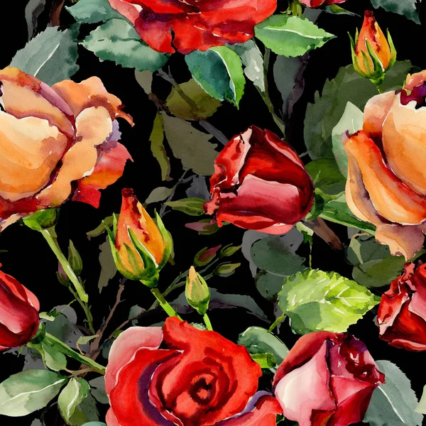 Vadvirág Rózsa virág minta akvarell stílusú. — Stock Fotó