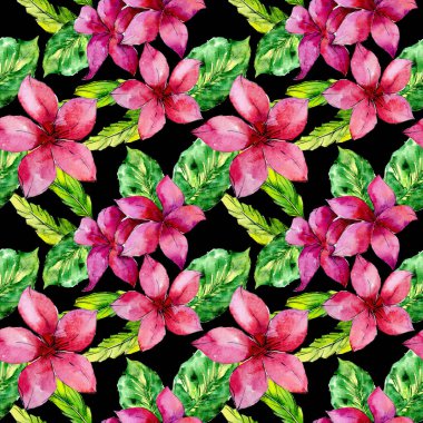 Tropikal Hawaii palmiye ağacı desen bir suluboya tarzında bırakır..