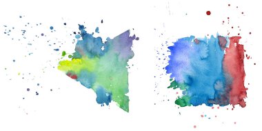 Sulu Boya renkli doku illüstrasyon.