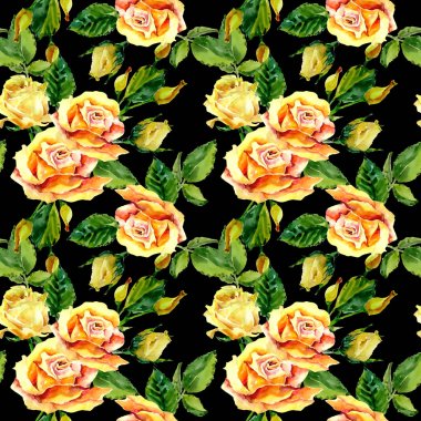 Kır çiçeği gül çiçek deseni suluboya tarzında.