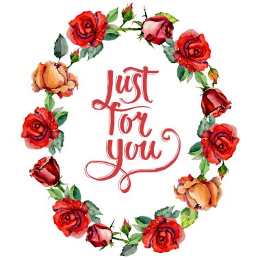 Kır çiçeği gül çiçek çelenk suluboya tarzında.