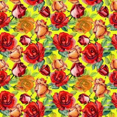 Kır çiçeği gül çiçek deseni suluboya tarzında.