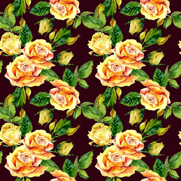 Wildflower ros blommönster i akvarell stil. — Stockfoto