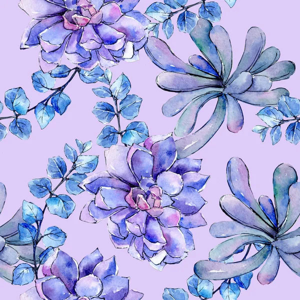 Tropikal Hawaii aloe ağaç desen bir suluboya tarzında bırakır. .