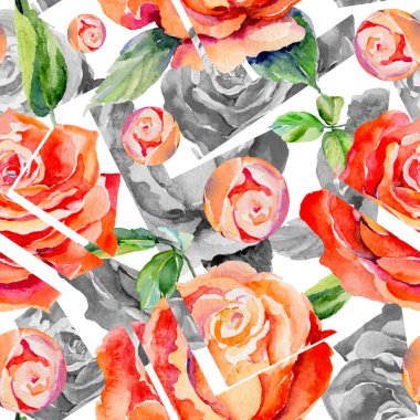 Kır çiçeği gül çiçek deseni suluboya tarzında.