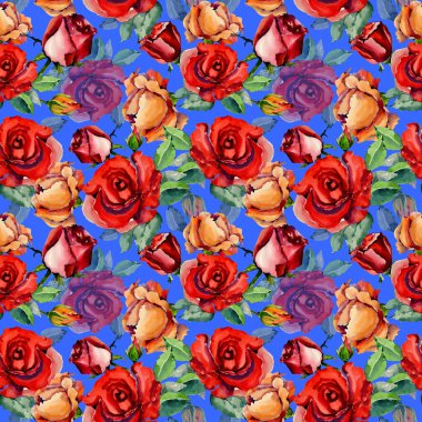 Kır çiçeği gül çiçek deseni suluboya tarzında.