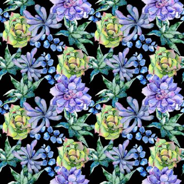 Tropikal Hawaii aloe ağaç desen bir suluboya tarzında bırakır. .