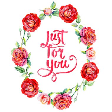 Kır çiçeği rosa çiçek çelenk suluboya tarzında .