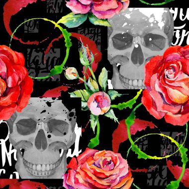 Kır çiçeği rosa çiçek deseni suluboya tarzında.