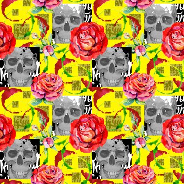 Kır çiçeği rosa çiçek deseni suluboya tarzında.