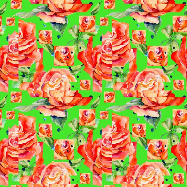 Kır çiçeği gül çiçek deseni suluboya tarzında.