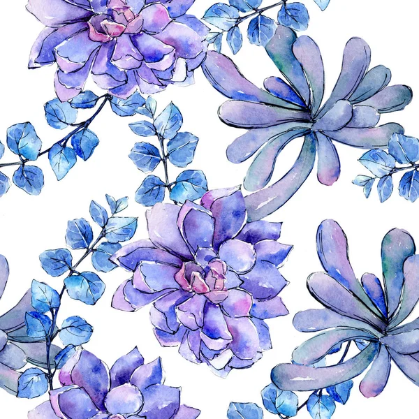 Tropikal Hawaii aloe ağaç desen bir suluboya tarzında bırakır. .