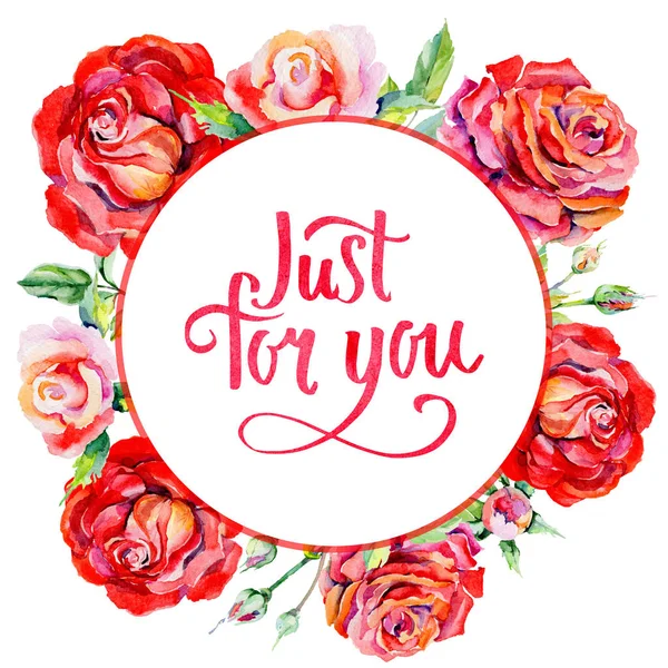 Kır çiçeği rosa çiçek çerçeve suluboya tarzında.