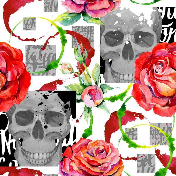 Kır çiçeği rosa çiçek deseni suluboya tarzında.