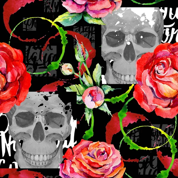 Kır çiçeği rosa çiçek deseni suluboya tarzında.