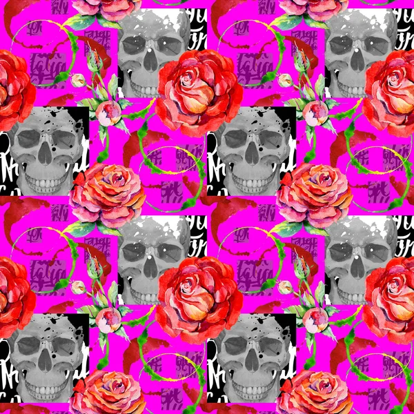 Kır çiçeği rosa çiçek deseni suluboya tarzında.