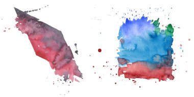 Sulu Boya renkli doku illüstrasyon.