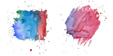 Sulu Boya renkli doku illüstrasyon.