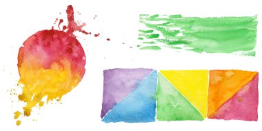 Sulu Boya renkli doku illüstrasyon.