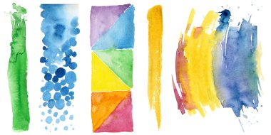 Sulu Boya renkli doku illüstrasyon.