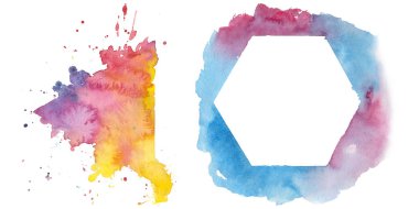 Sulu Boya renkli doku illüstrasyon.