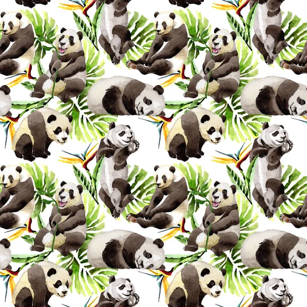 Panda vahşi hayvan desen suluboya tarzında.