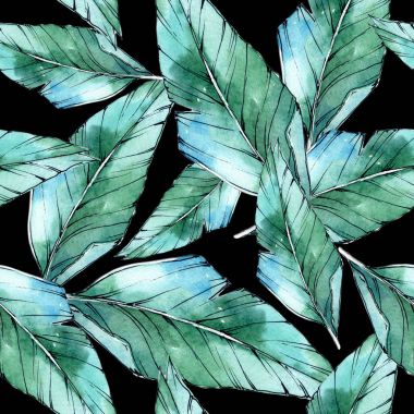 Tropikal bitki deseni suluboya tarzında.