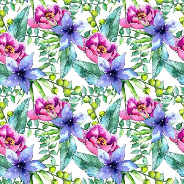 Tropikal bitki deseni suluboya tarzında.