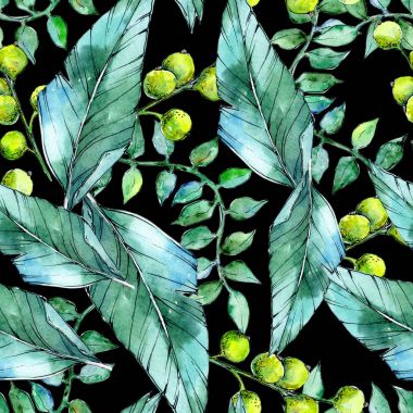 Tropikal bitki deseni suluboya tarzında.