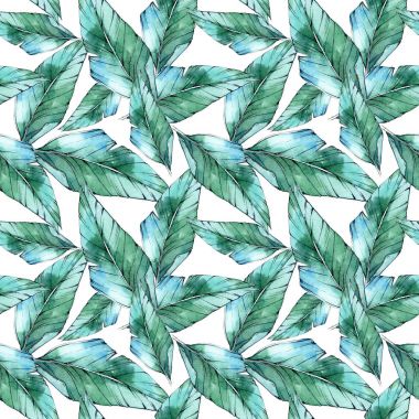 Tropikal bitki deseni suluboya tarzında.