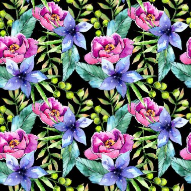 Tropikal bitki deseni suluboya tarzında.