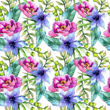 Tropikal bitki deseni suluboya tarzında.