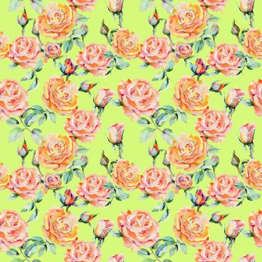 Kır çiçeği gül çiçek deseni suluboya tarzında.